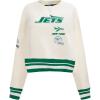 Pro Standard Womens NFL Retro Classics Brushed Back French Terry Crewneck Sweatshirt(Eggshell/ Kelly Green)