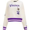 Pro Standard Womens NFL Retro Classics Brushed Back French Terry Crewneck Sweatshirt(Eggshell/ Purple)