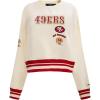 Pro Standard Womens NFL Retro Classics Brushed Back French Terry Crewneck Sweatshirt(Eggshell/ Red)