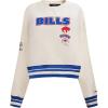 Pro Standard Womens NFL Retro Classics Brushed Back French Terry Crewneck Sweatshirt(Eggshell/Royal Blue)