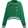Pro Standard Womens NFL Retro Classics Brushed Back French Terry Crewneck Sweatshirt(Kelly Green)