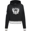 Pro Standard Womens NFL Retro Classics Brushed Back French Terry Cropped Pullover Hoodie(Black/Gray)