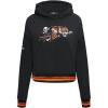 Pro Standard Womens NFL Retro Classics Brushed Back French Terry Cropped Pullover Hoodie(Black/Orange)
