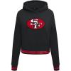 Pro Standard Womens NFL Retro Classics Brushed Back French Terry Cropped Pullover Hoodie(Black/Red/Black)