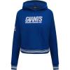 Pro Standard Womens NFL Retro Classics Brushed Back French Terry Cropped Pullover Hoodie(Dodger Blue)