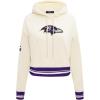 Pro Standard Womens NFL Retro Classics Brushed Back French Terry Cropped Pullover Hoodie(Eggshell/ Purple)