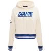 Pro Standard Womens NFL Retro Classics Brushed Back French Terry Cropped Pullover Hoodie(Eggshell/Dodger Blue)