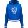 Pro Standard Womens NFL Retro Classics Brushed Back French Terry Cropped Pullover Hoodie(Royal Blue)