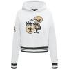 Pro Standard Womens NFL Retro Classics Brushed Back French Terry Cropped Pullover Hoodie(White/Black)
