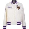 Pro Standard Womens NFL Retro Classics Satin Jacket(Eggshell/ Purple)