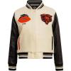 Pro Standard Womens NFL Retro Classics Varsity Jacket(Eggshell/ Midnight Navy)