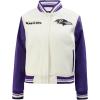 Pro Standard Womens NFL Retro Classics Varsity Jacket(Eggshell/ Purple)