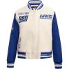 Pro Standard Womens NFL Retro Classics Varsity Jacket(Eggshell/Dodger Blue)