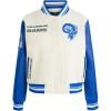 Pro Standard Womens NFL Retro Classics Varsity Jacket(Eggshell/Royal Blue)