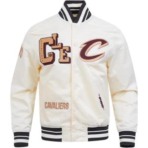 Pro Standard Mens NBA Best Of Satin Jacket(Eggshell/ Black)