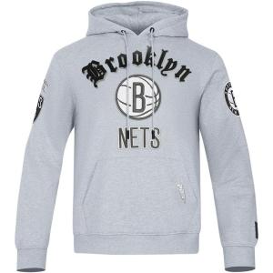 Pro Standard Mens NBA Old English Pull Over Hoodie(Heather Grey)