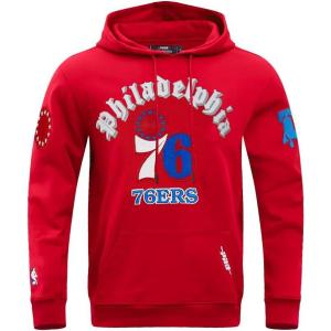 Pro Standard Mens NBA Old English Pull Over Hoodie(Red)