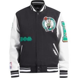 Pro Standard Mens NBA Old English Varsity Jacket(Black/White)