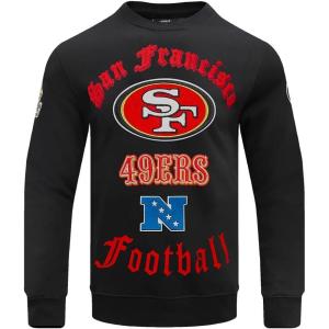 Pro Standard Mens NFL Old English Brushed Back French Terry Crewneck Sweatshirt(Black)