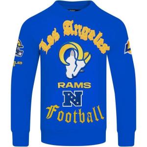 Pro Standard Mens NFL Old English Brushed Back French Terry Crewneck Sweatshirt(Royal Blue)