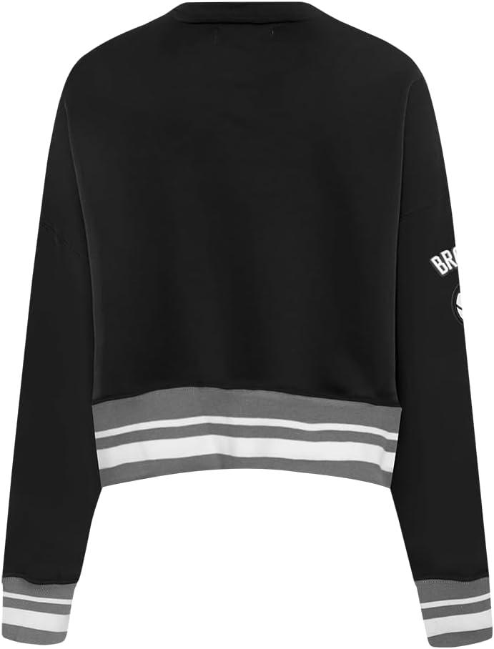 imagePRO STANDARD Womens NBA Mash Up Brushed Back French Terry Crewneck SweatshirtBlackGray