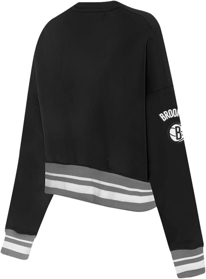 imagePRO STANDARD Womens NBA Mash Up Brushed Back French Terry Crewneck SweatshirtBlackGray