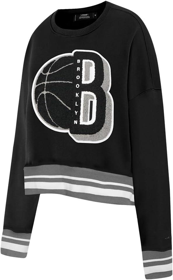 imagePRO STANDARD Womens NBA Mash Up Brushed Back French Terry Crewneck SweatshirtBlackGray