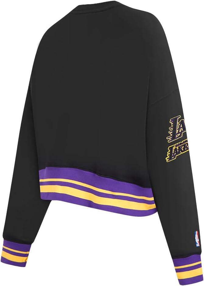 imagePRO STANDARD Womens NBA Mash Up Brushed Back French Terry Crewneck SweatshirtBlackPurple