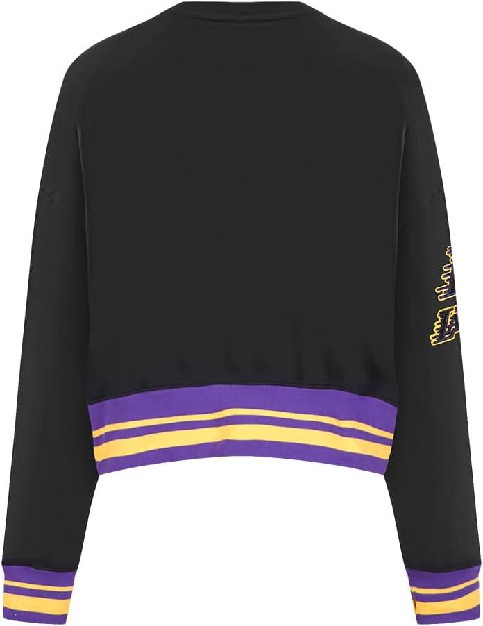 imagePRO STANDARD Womens NBA Mash Up Brushed Back French Terry Crewneck SweatshirtBlackPurple
