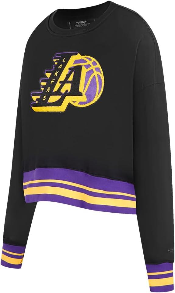 imagePRO STANDARD Womens NBA Mash Up Brushed Back French Terry Crewneck SweatshirtBlackPurple
