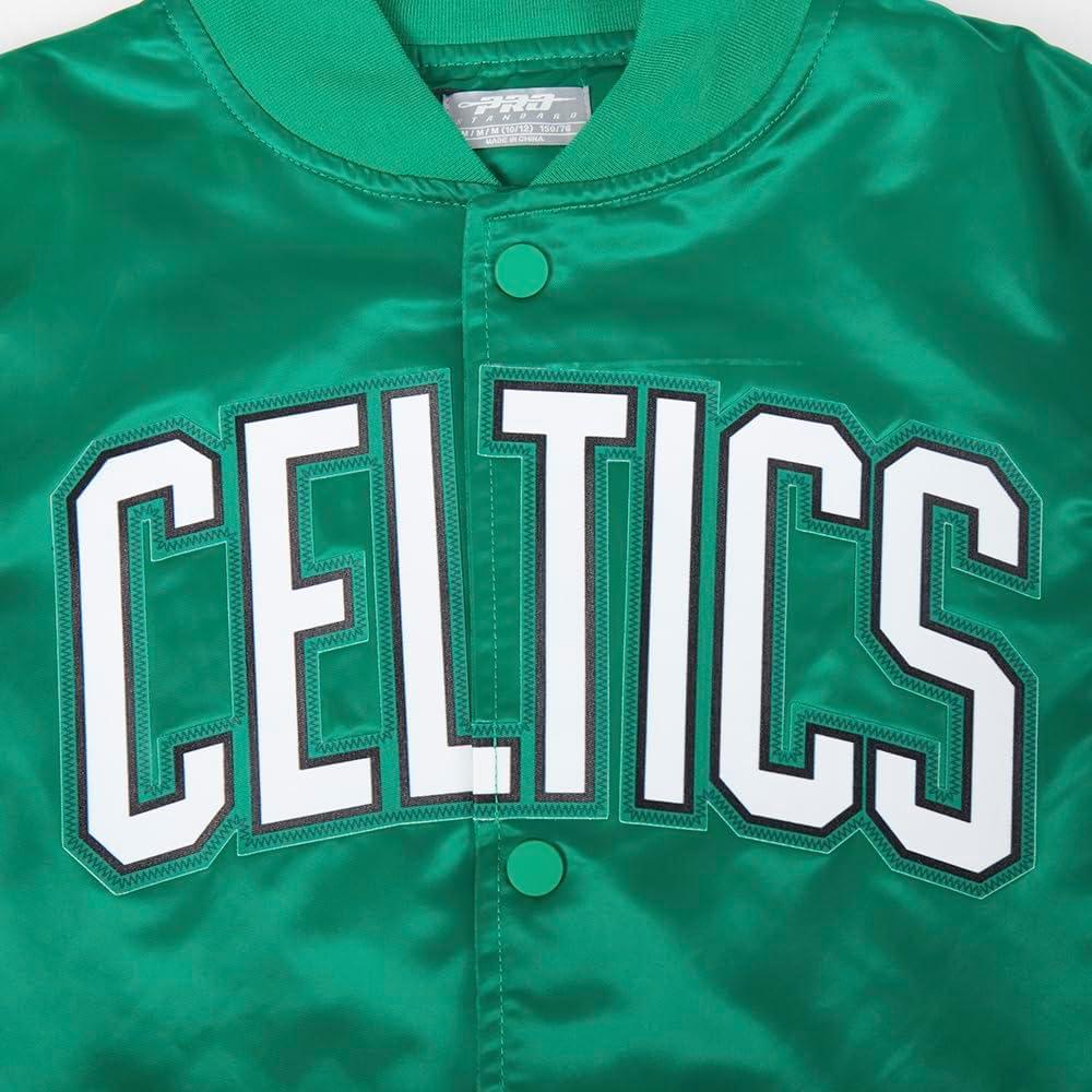 imagePro Standard Big Kids NBA Classic Chenille Satin JacketKelly Green