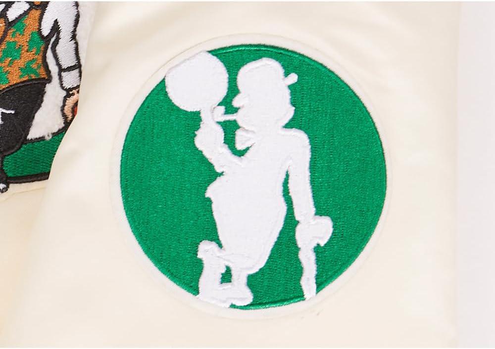 imagePro Standard Big Kids NBA Retro Classics Satin JacketEggshell Kelly Green