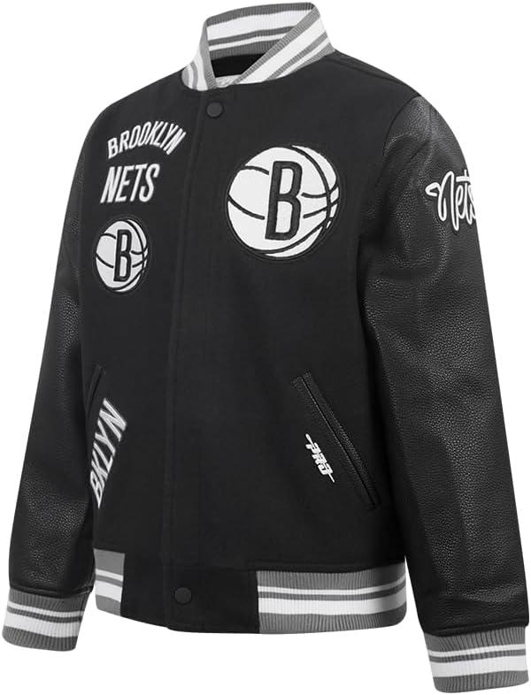 imagePro Standard Big Kids NBA Retro Classics Varsity JacketBlackGray