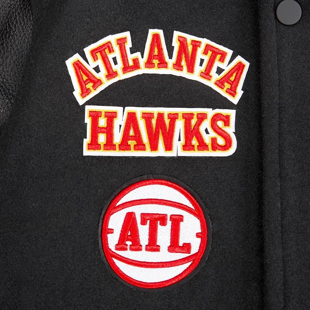 imagePro Standard Big Kids NBA Retro Classics Varsity JacketBlackRedBlack