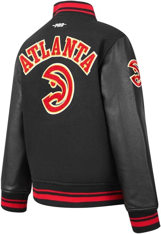 imagePro Standard Big Kids NBA Retro Classics Varsity JacketBlackRedBlack