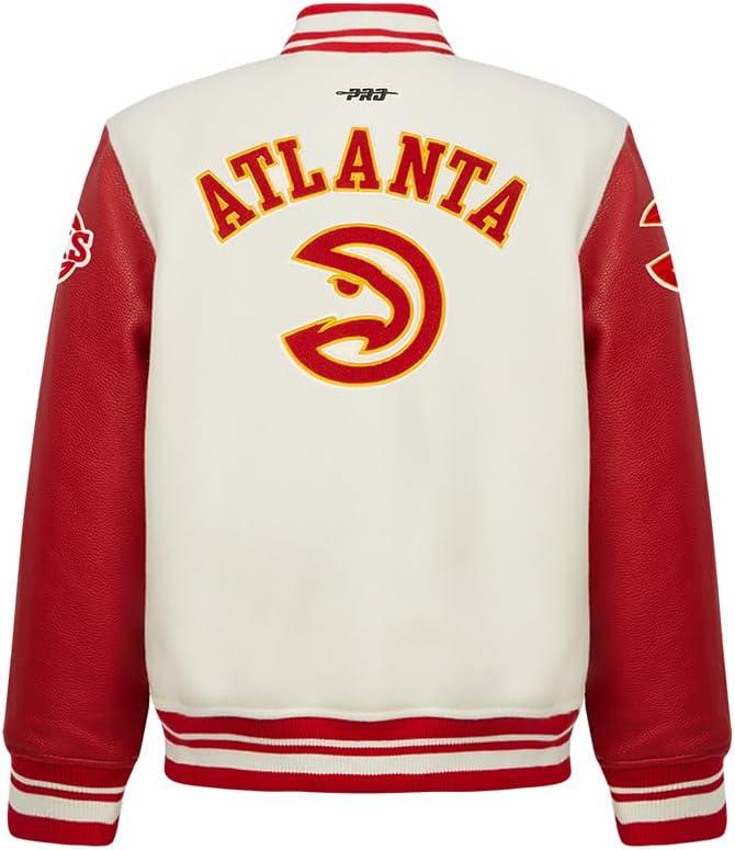 imagePro Standard Big Kids NBA Retro Classics Varsity JacketEggshell Red
