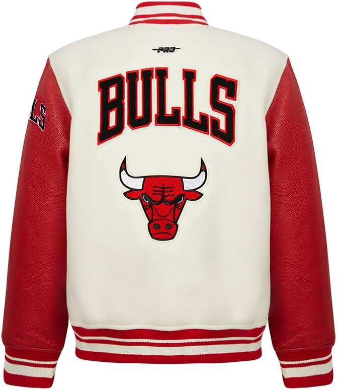 imagePro Standard Big Kids NBA Retro Classics Varsity JacketEggshell Red