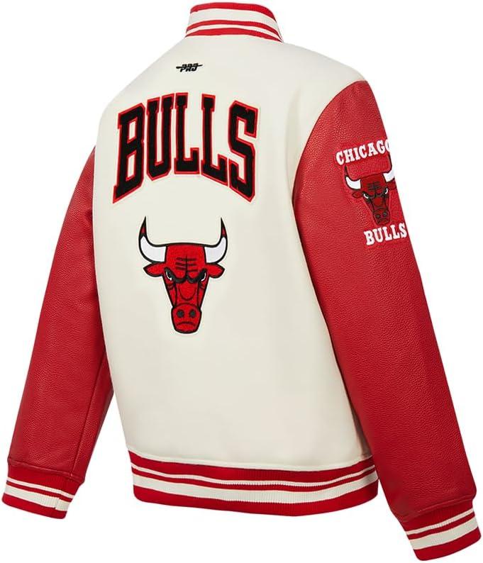 imagePro Standard Big Kids NBA Retro Classics Varsity JacketEggshell Red