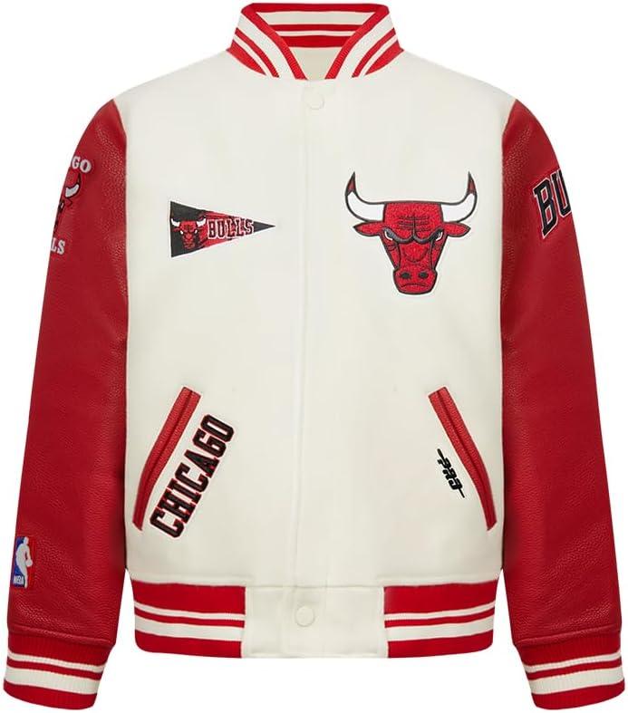 imagePro Standard Big Kids NBA Retro Classics Varsity JacketEggshell Red