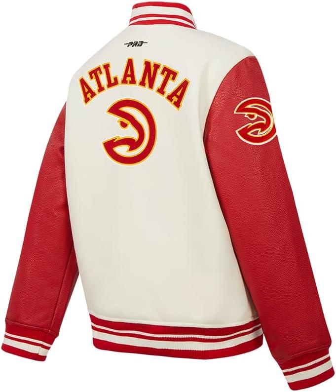 imagePro Standard Big Kids NBA Retro Classics Varsity JacketEggshell Red