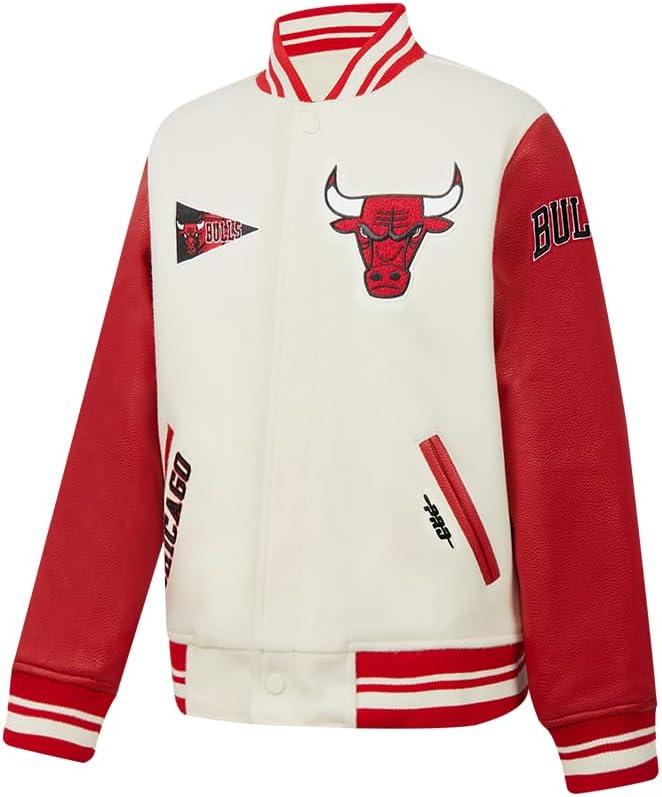 imagePro Standard Big Kids NBA Retro Classics Varsity JacketEggshell Red