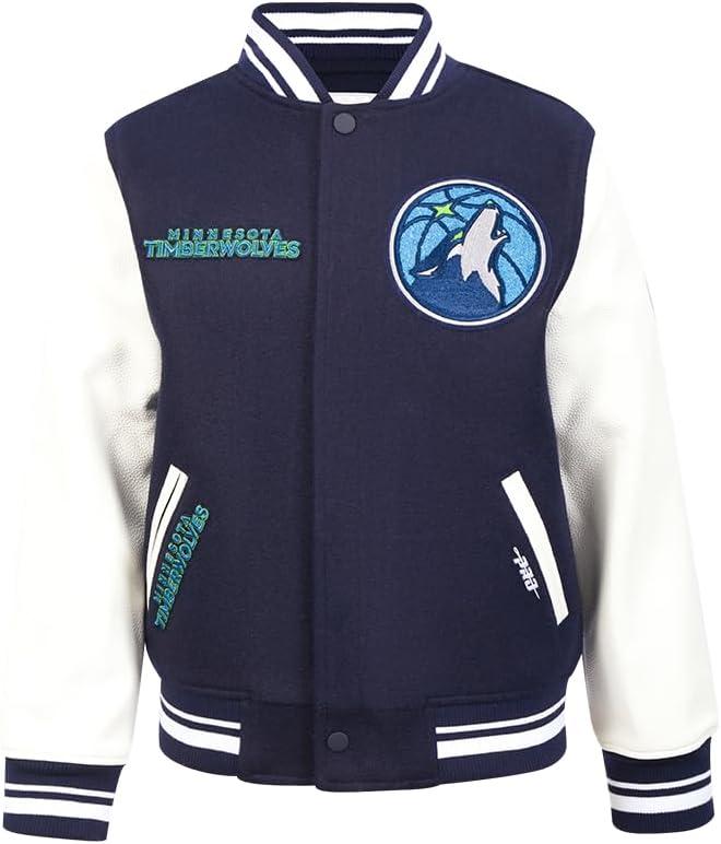 imagePro Standard Big Kids NBA Retro Classics Varsity JacketMidnight NavyWhite
