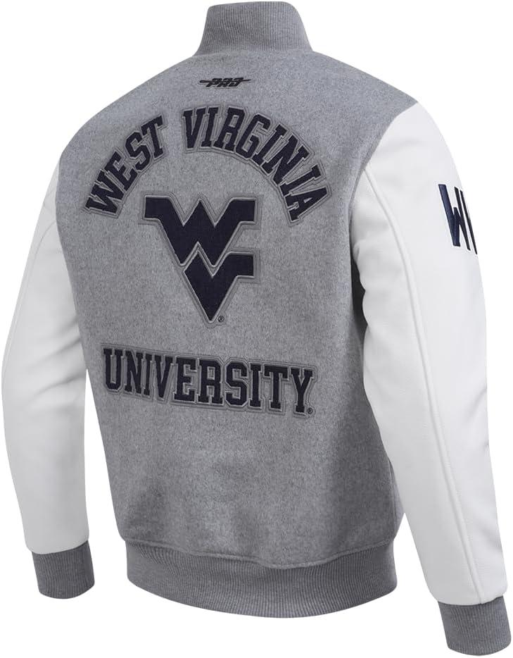 imagePro Standard Mens College Classic Chenille Varsity JacketHeather GrayWhite
