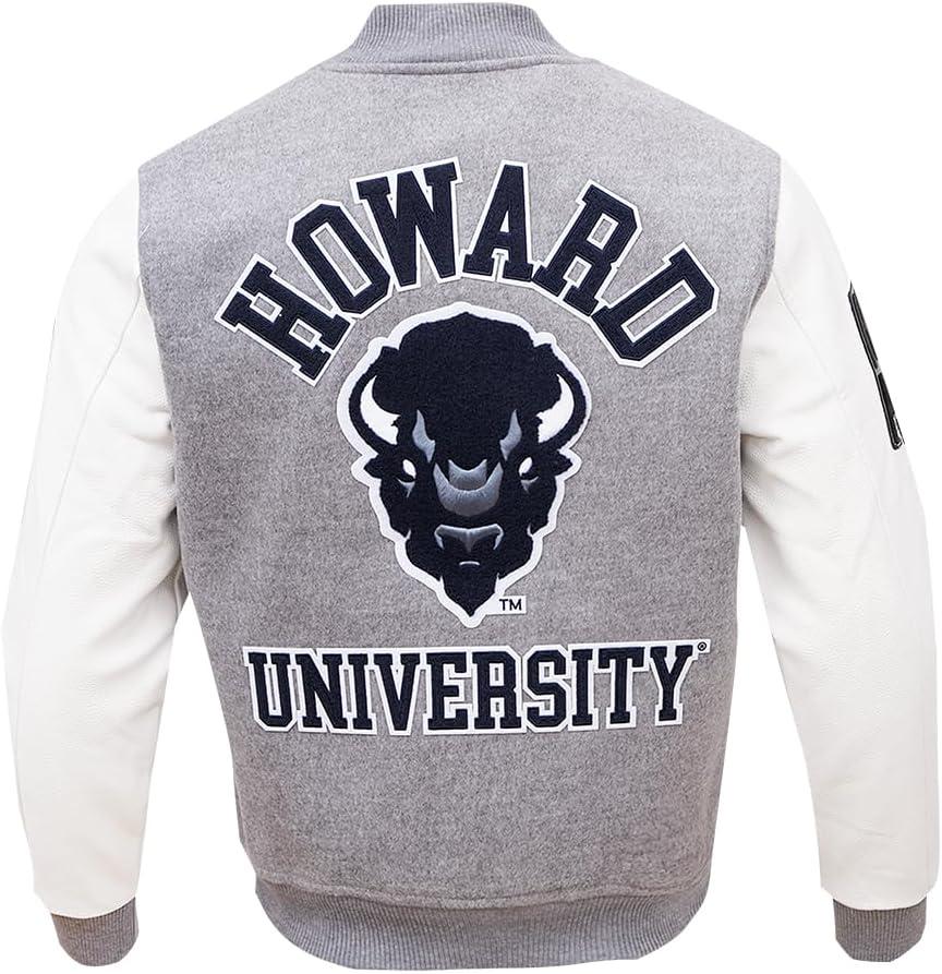 imagePro Standard Mens College Classic Chenille Varsity JacketHeather GreyWhite