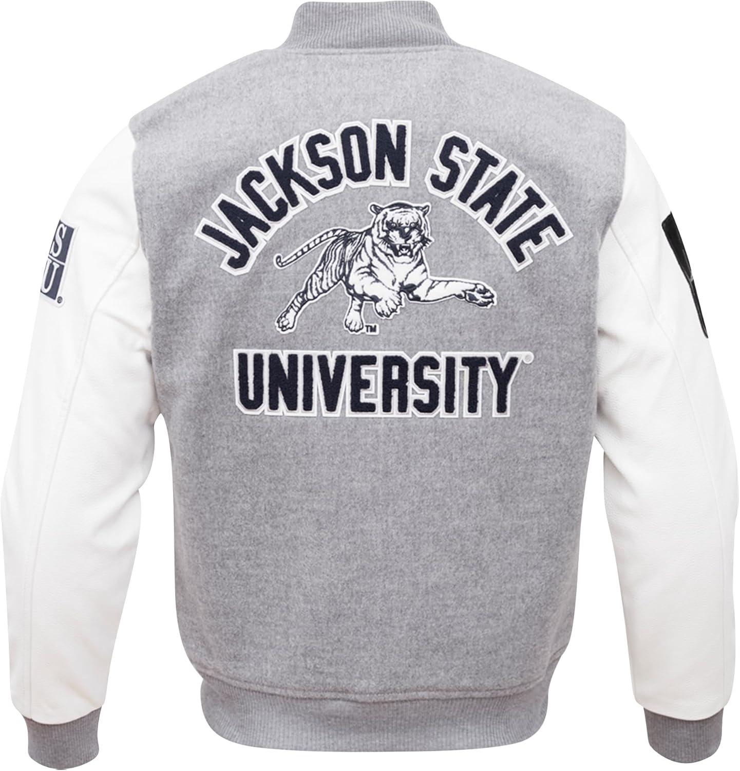 imagePro Standard Mens College Classic Chenille Varsity JacketHeather GreyWhite