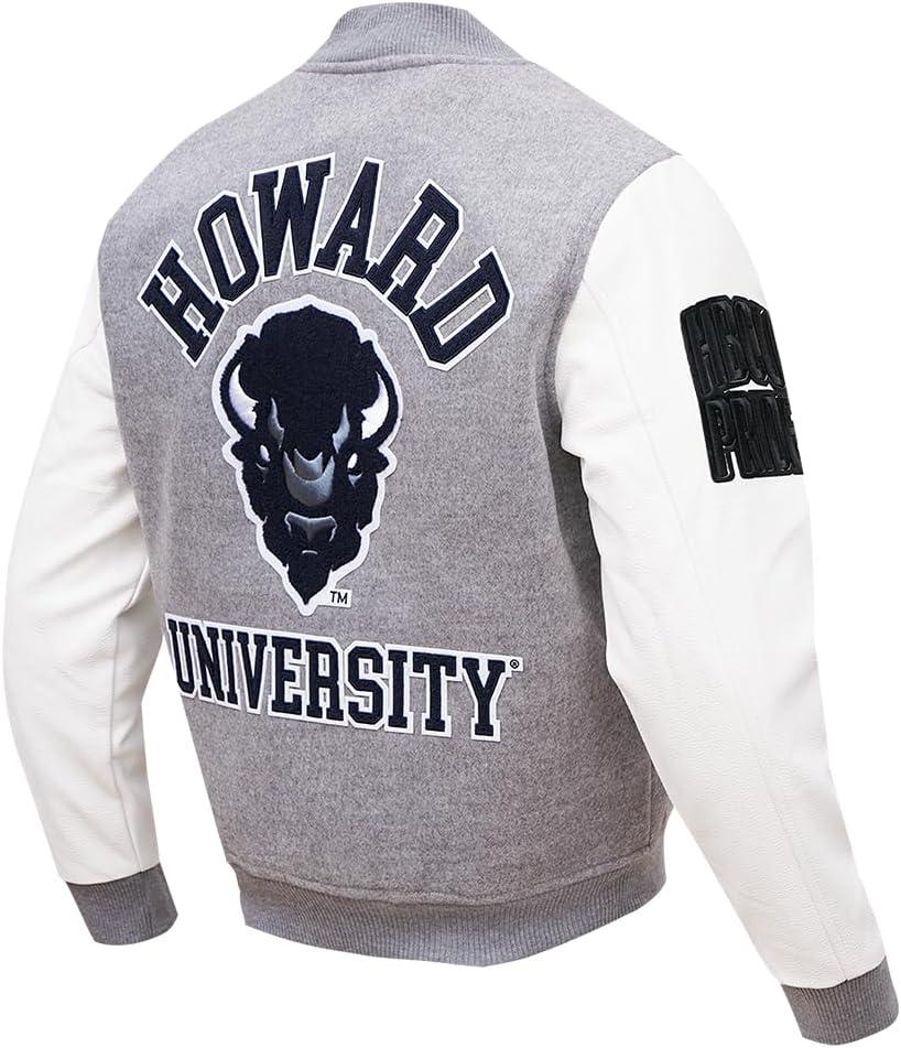 imagePro Standard Mens College Classic Chenille Varsity JacketHeather GreyWhite