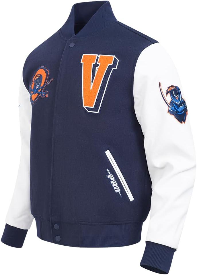 imagePro Standard Mens College Classic Chenille Varsity JacketMidnight NavyWhite