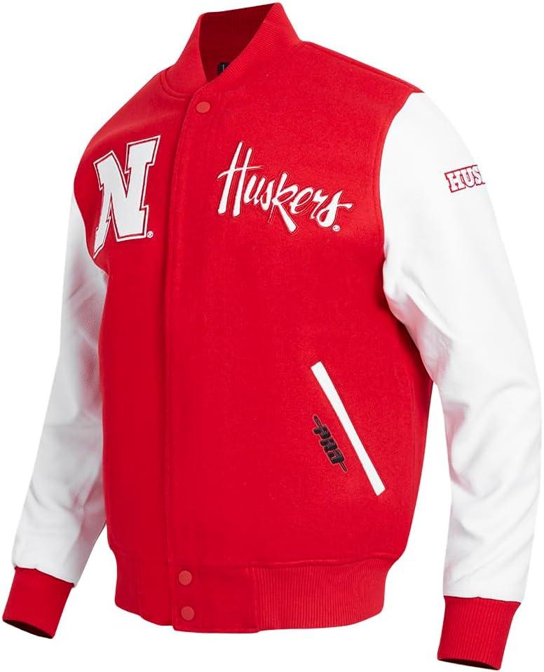 imagePro Standard Mens College Classic Chenille Varsity JacketRedWhite