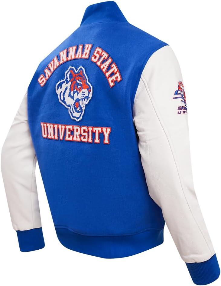 imagePro Standard Mens College Classic Chenille Varsity JacketRoyal BlueWhite