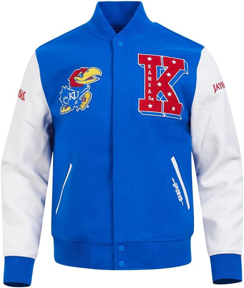 imagePro Standard Mens College Classic Chenille Varsity JacketRoyal BlueWhite